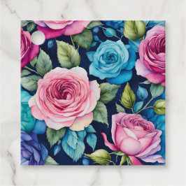 カラフルコテージガーデンフラワーアートギフトラベル フェイバータグ