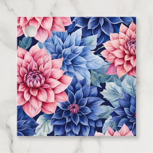 カラフルコテージガーデンフラワーアートギフトラベル フェイバータグ (正面)