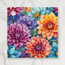 カラフルコテージガーデンフラワーアートギフトラベル フェイバータグ