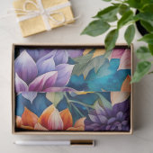 カラフルコテージガーデンフラワーズアートティッシュペーパー 薄葉紙 (ギフト)