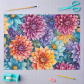 カラフルコテージガーデンフラワーズアートティッシュペーパー 薄葉紙 (クラフト)