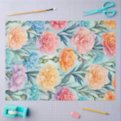 カラフルコテージガーデンフラワーズアートティッシュペーパー 薄葉紙 (クラフト)