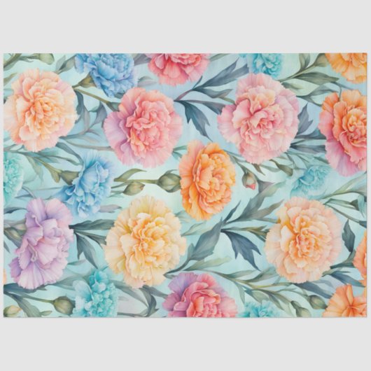 カラフルコテージガーデンフラワーズアートティッシュペーパー 薄葉紙 (正面)