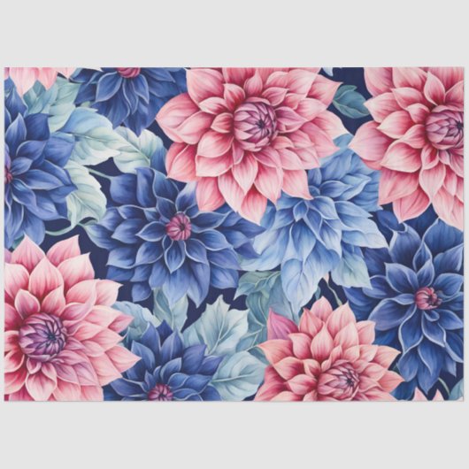 カラフルコテージガーデンフラワーズアートティッシュペーパー 薄葉紙 (正面)