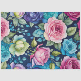 カラフルコテージガーデンフラワーズアートティッシュペーパー 薄葉紙