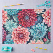 カラフルコテージガーデンフラワーズアートティッシュペーパー 薄葉紙 (クラフト)