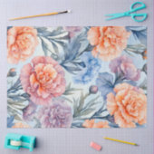 カラフルコテージガーデンフラワーズアートティッシュペーパー 薄葉紙 (クラフト)