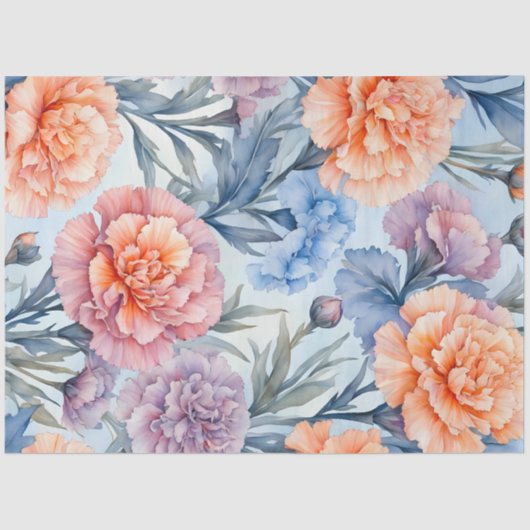 カラフルコテージガーデンフラワーズアートティッシュペーパー 薄葉紙 (正面)