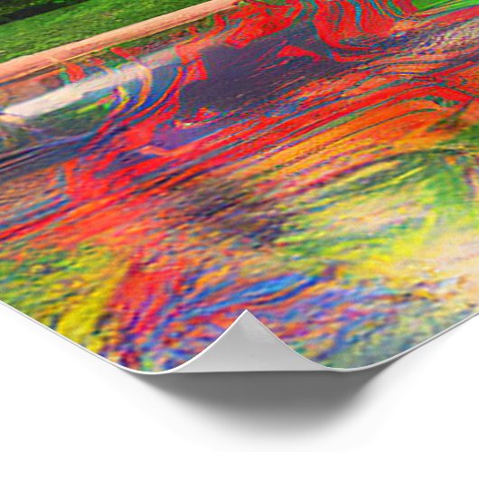 カラフルコロンバスオハイオスカイライン抽象芸術アート ポスター (角)