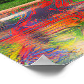 カラフルコロンバスオハイオスカイライン抽象芸術アート ポスター (角)