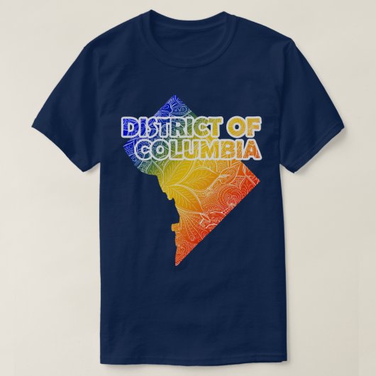 カラフルコロンビア区マンダラのアートマップ Tシャツ (デザイン正面)