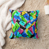 カラフルコンテンポラリーパッチワーク抽象芸術 クッション (ブランケット)