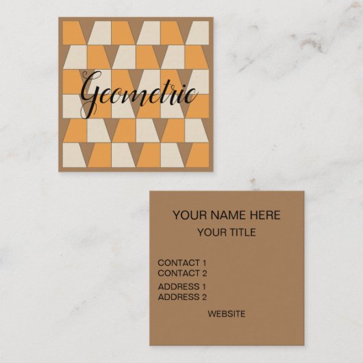 カラフルコンテンポラリーモダン幾何パターン スクエア名刺 (正面/裏面)