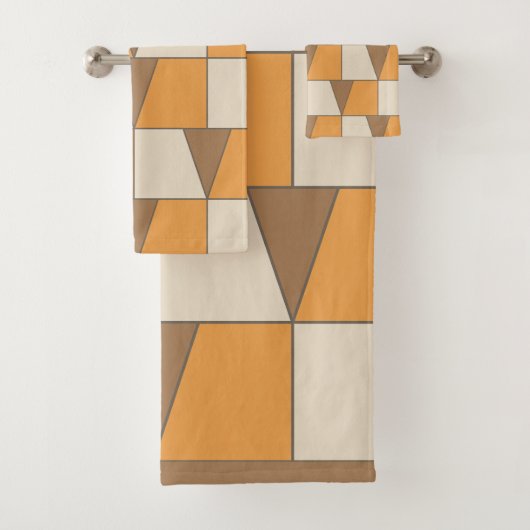 カラフルコンテンポラリーモダン幾何パターン バスタオルセット (インサイチュ)
