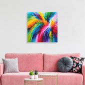カラフルコンテンポラリー抽象芸術 キャンバスプリント (インサイチュ (リビング))