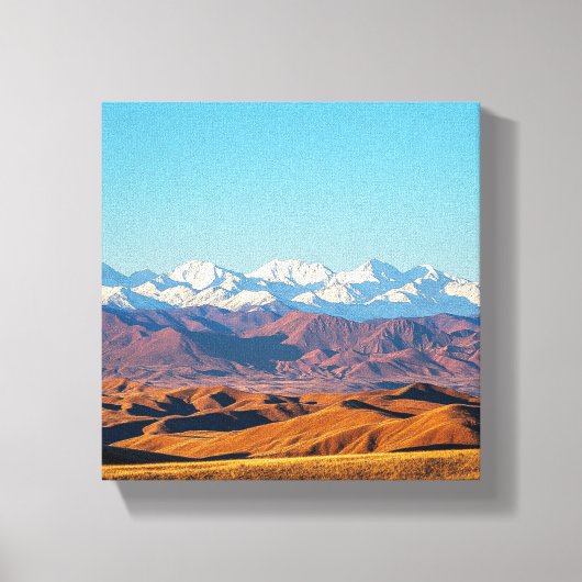 カラフルコントラスト:砂漠と雪 キャンバスプリント (正面)