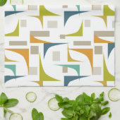 カラフルコーナーミッドセンチュリーモダンパターン キッチンタオル (折り畳み)