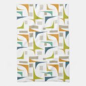 カラフルコーナーミッドセンチュリーモダンパターン キッチンタオル (縦)