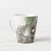 カラフルコーヒーカップ、抽象芸術パターンリーフ、トロピ カフェラテマグ (左アングル)