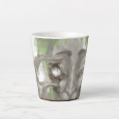 カラフルコーヒーカップ、抽象芸術パターンリーフ、トロピ カフェラテマグ (正面)