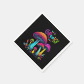 カラフルサイケデリックきのこ スタンダードカクテルナプキン (角)