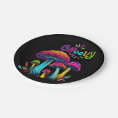 カラフルサイケデリックきのこ ペーパープレート (アングル)