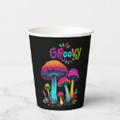 カラフルサイケデリックきのこ 紙コップ (裏面)