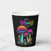 カラフルサイケデリックきのこ 紙コップ (正面)