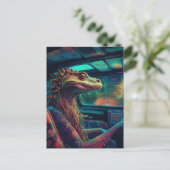 カラフルサイケデリックトカゲ ポストカード (スタンド正面)