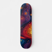 カラフルサイケデリック抽象芸術 スケートボード (正面)
