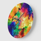 カラフルサイケデリック抽象芸術 ラージ壁時計 (傾斜)