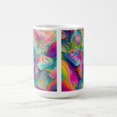 カラフルサイケデリック蝶・花 コーヒーマグカップ (中央)