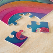 カラフルサイケデリック蝶・花 ジグソーパズル (側面)