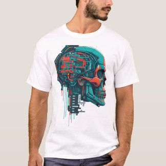カラフルサイバパンクスカルクラシックTシャツ Tシャツ