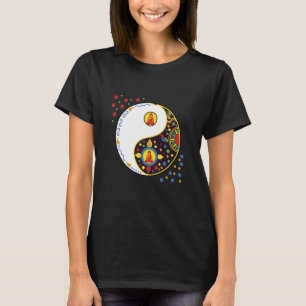 カラフルサインシンボル 道 YinとYang タイチヨガW Tシャツ