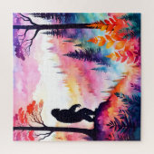 カラフルサスカッチオン尾根の森を見下ろす ジグソーパズル (縦)