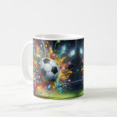 カラフルサッカーボール コーヒーマグカップ (正面左)