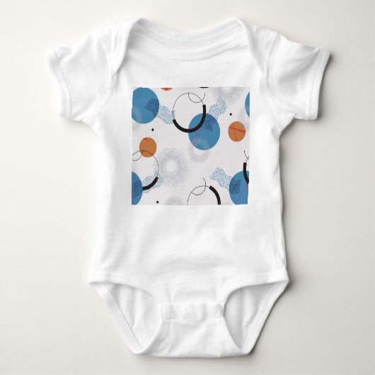 カラフルサボテン:かわいいシームレスパターン ベビーボディスーツ (正面)