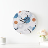 カラフルサボテン:かわいいシームレスパターン ラージ壁時計 (ホーム)