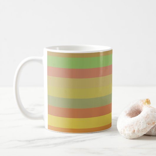 カラフルサマーストライプス コーヒーマグカップ (ドーナツ)