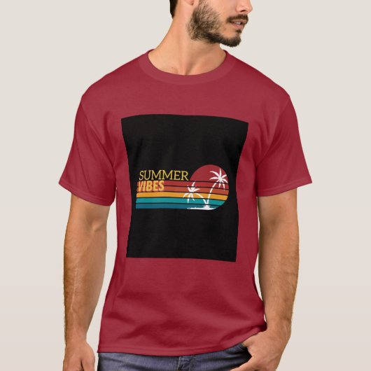 カラフルサマーバイブスイラストTシャツ Tシャツ (正面)