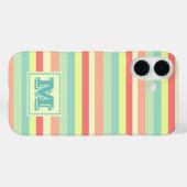 カラフルサマーパステルストライプモノグラム Case-Mate iPhoneケース (裏面 (横))