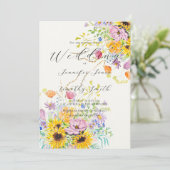 カラフルサマーブーケ結婚式招待状 招待状 (スタンド正面)