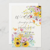 カラフルサマーブーケ結婚式招待状 招待状 (正面/裏面)