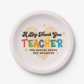 カラフルサンキュー先生紙プレート ペーパープレート (正面)