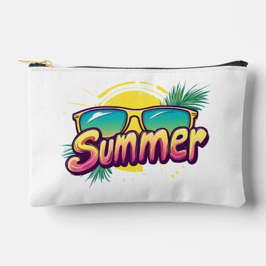 カラフルサングラスの夏 アクセサリーポーチ (正面)