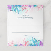 カラフルサンゴ礁ウォーター結婚カラー プレイスカード (外部開封)