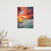 カラフルサンセットオンパナマシティビーチポスター ポスター (キッチン)