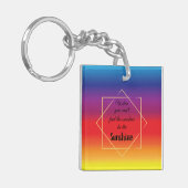 カラフルサンセットカラーと感動的引用文 キーホルダー (正面左)