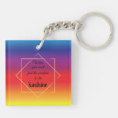 カラフルサンセットカラーと感動的引用文 キーホルダー (裏面)